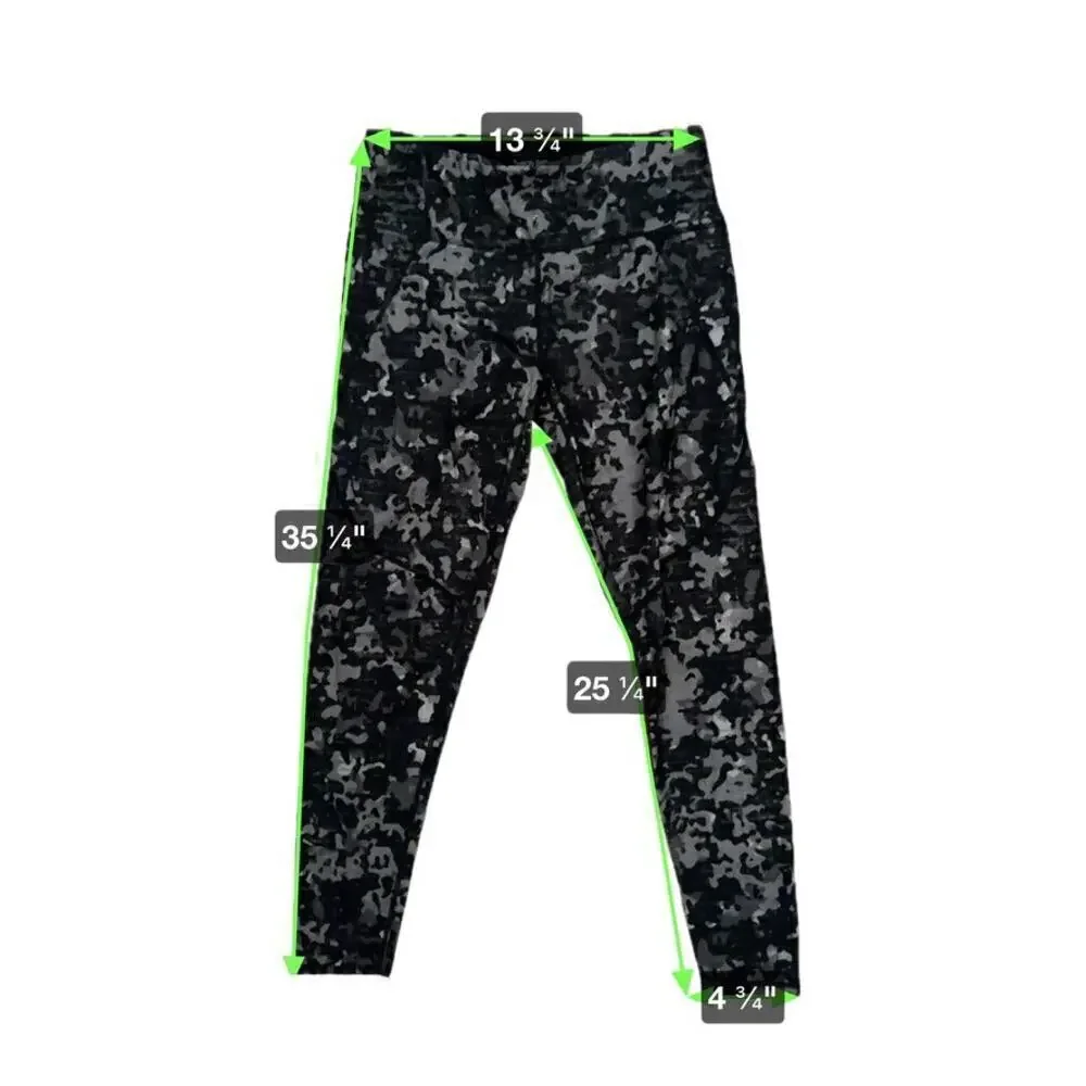 Lululemon Wunder Under Crop Star Crushed Coal Black Women's 4 Stretch‎ Gym Yoga